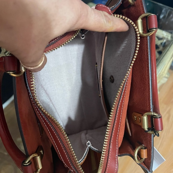 COACH Rogue 25 Cocoa Textile Jacquard Embroidered Elephant Motif Leather - Picture 5 of 11